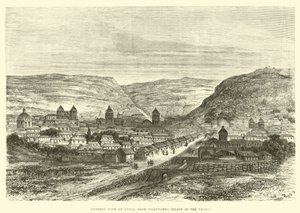 Vista general de Cuzco, desde Iscaypampa, Llanura de la Espina de Edouard Riou